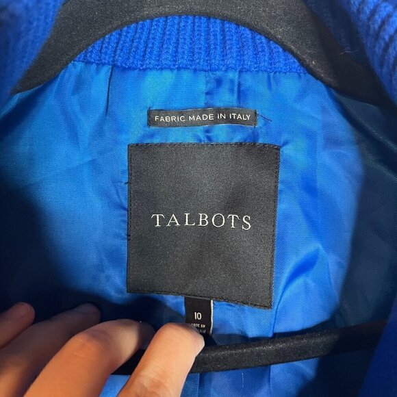 Talbots Italian Fabric blue wool blend cocoon coat - Picture 3 of 6